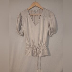 BEAUTIFUL PETAL DEW METALLIC TIE FRONT BLOUSE, WOMEN'S SIZE MEDIUM, holiday top